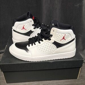Jordan Men's Black, White, and Red Sneakers